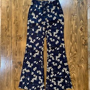 Lucca Couture Los Angles flower flare lace up pants